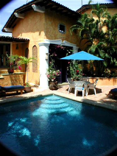 A luxurious swimming pool awaits you at Casa Bougainvillea.